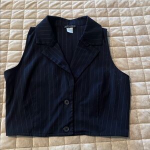 VENUS Navy Pinstripe Vest
